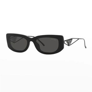 Prada Triangle Logo Rectangle Acetate & Metal Sunglasses
